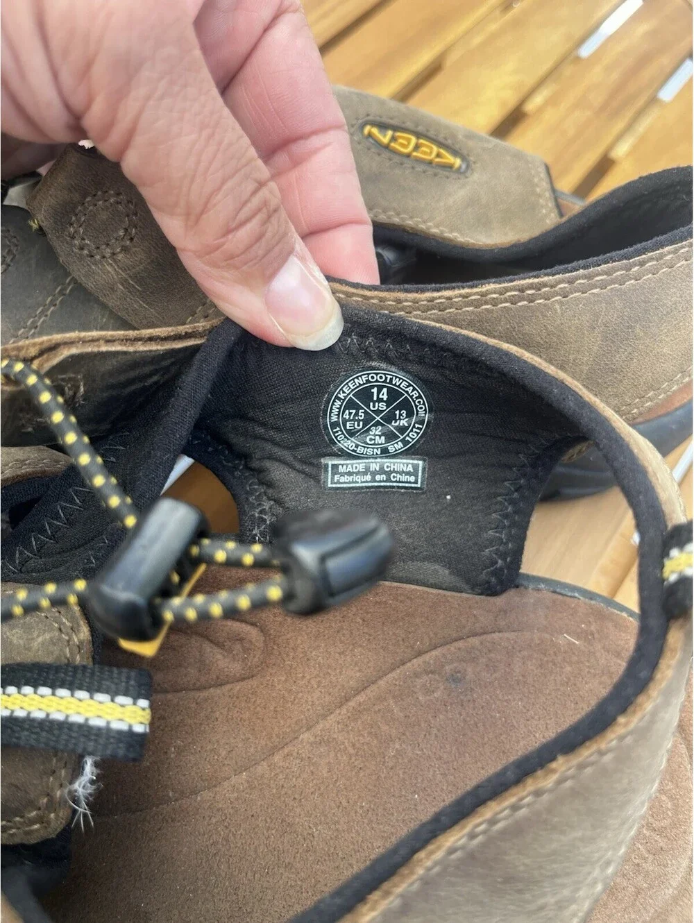 Keen Sandals Size 14 Bison Leather Waterproof Hiking Fisherman 110220-BISN Brown